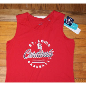NWT St Louis Cardinals Womens M Red Sleeveless TShirt Levelwear Verve